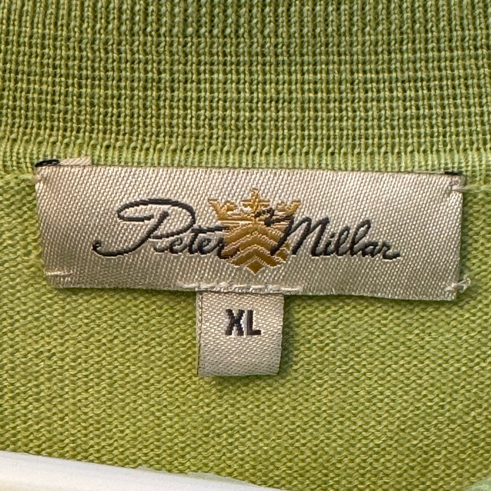 Peter Millar Merino Wool Cashmere Silk Golf Long Sleeve Sweater‎ XL Lime Green - Picture 2 of 5